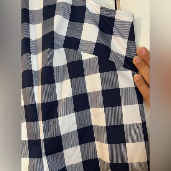 Talbots Audrey Shell Gingham Blue and White Plaid Top - Picture 8 of 13